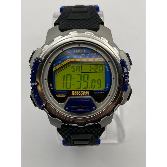 VTG Timex Reef Gear Men's Digital Watch 747 L5 High Tide - New Battery  New Band - Picture 7 of 7